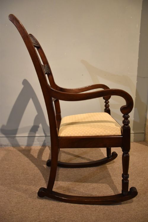 LATE REGENCY MAHOGANY ROCKING CHAIR - ADDITIONAL PHOTO 8