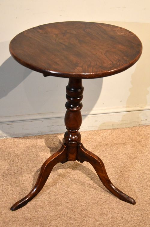 george iii elm tripod wine lamp table - CATEGORY: ANTIQUE TABLES - DATED GEORGIAN