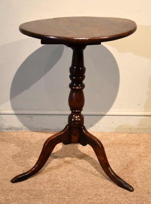 GEORGE III ELM TRIPOD WINE LAMP TABLE - ADDITIONAL PHOTO 1