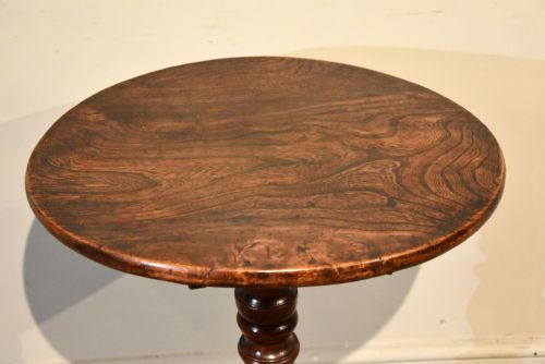 GEORGE III ELM TRIPOD WINE LAMP TABLE - ADDITIONAL PHOTO 3