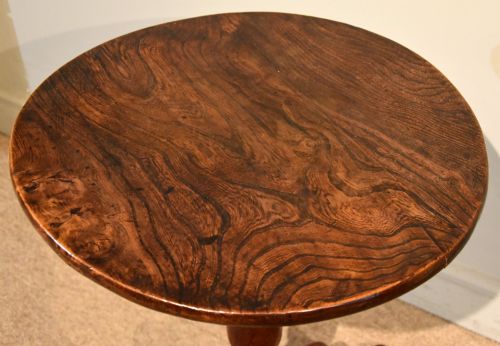 GEORGE III ELM TRIPOD WINE LAMP TABLE - ADDITIONAL PHOTO 5