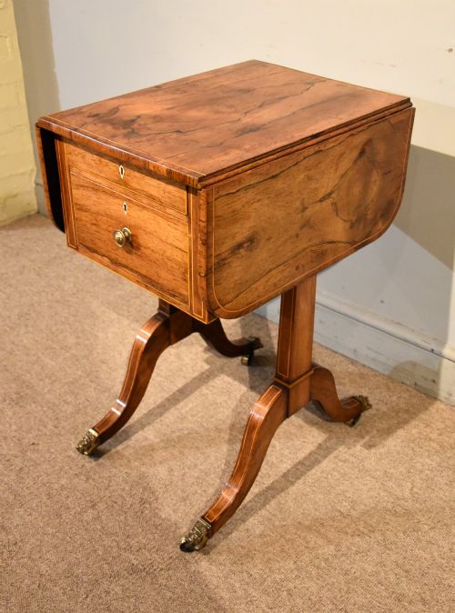 regency period rosewood work table - CATEGORY: ANTIQUE TABLES - DATED REGENCY