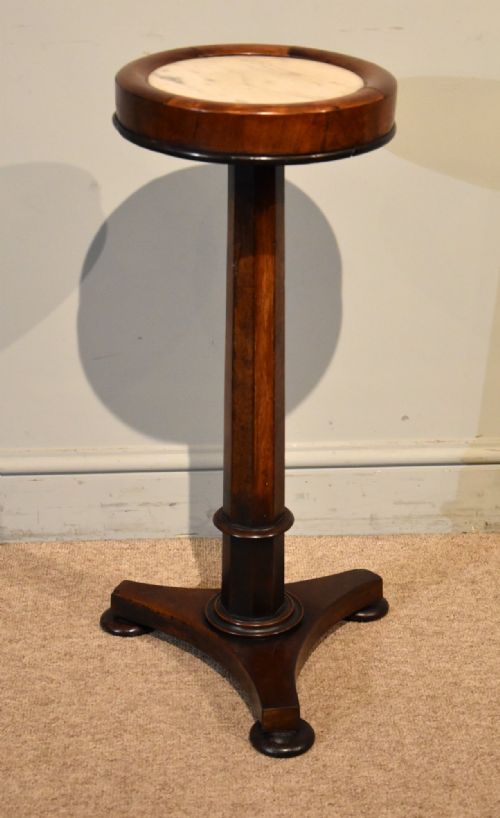 WILLIAM IV MAHOGANY AND MARBLE PEDESTAL TRIPOD TABLE - ADDITIONAL PHOTO 2