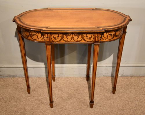 edwardian satinwood purple heart console table - CATEGORY: ANTIQUE TABLES - DATED EDWARDIAN