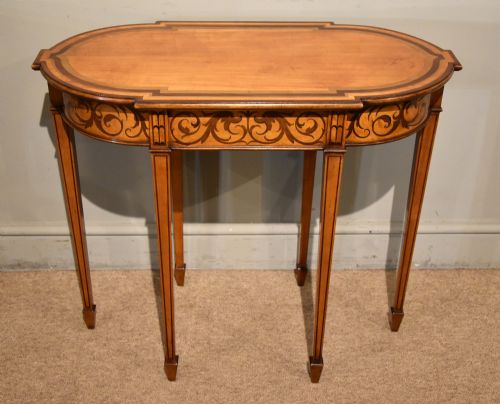 EDWARDIAN SATINWOOD PURPLE HEART CONSOLE TABLE - ADDITIONAL PHOTO 1