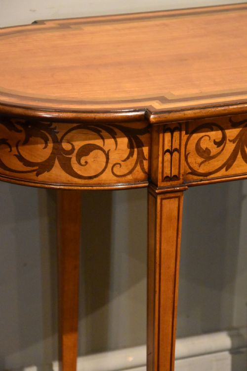 EDWARDIAN SATINWOOD PURPLE HEART CONSOLE TABLE - ADDITIONAL PHOTO 3