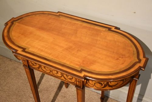 EDWARDIAN SATINWOOD PURPLE HEART CONSOLE TABLE - ADDITIONAL PHOTO 4