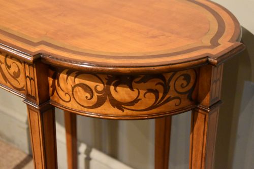 EDWARDIAN SATINWOOD PURPLE HEART CONSOLE TABLE - ADDITIONAL PHOTO 6