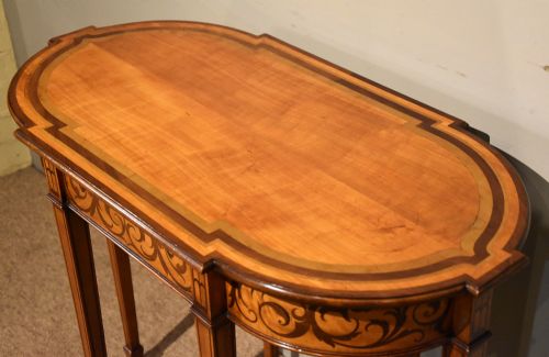 EDWARDIAN SATINWOOD PURPLE HEART CONSOLE TABLE - ADDITIONAL PHOTO 7
