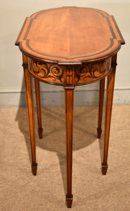EDWARDIAN SATINWOOD PURPLE HEART CONSOLE TABLE - ADDITIONAL PHOTO 8