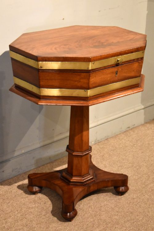 victorian mahogany brass work table sewing box - CATEGORY: ANTIQUE TABLES - DATED 19TH CENTURY