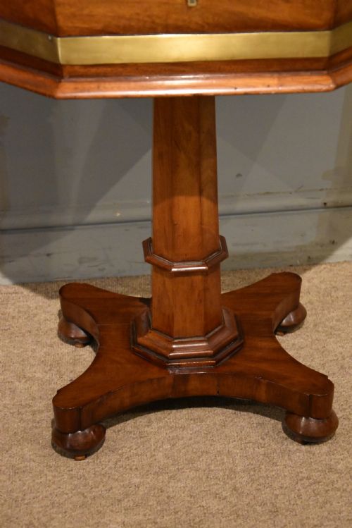 VICTORIAN MAHOGANY BRASS WORK TABLE SEWING BOX - ADDITIONAL PHOTO 2