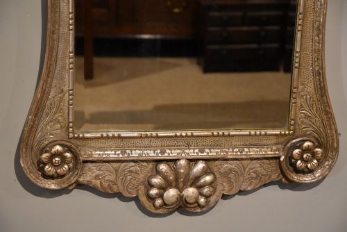 19TH CENTURY GEORGE II STYLE SILVERED MIRROR - ADDITIONAL PHOTO 1