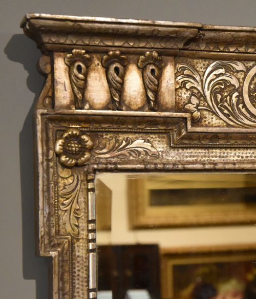 19TH CENTURY GEORGE II STYLE SILVERED MIRROR - ADDITIONAL PHOTO 4