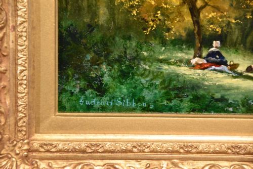 OIL PAINTING BY GUDRUN SIBBONS PICNIC IN THE COUNTRY - ADDITIONAL PHOTO 4