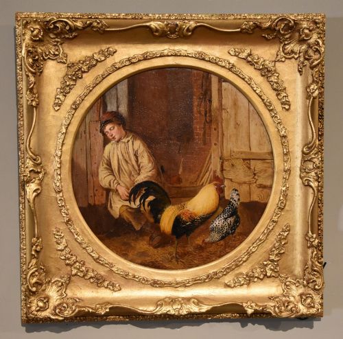 oil painting by alfred henry green the midday break - CATEGORY: ANTIQUE ART - DATED 19TH CENTURY