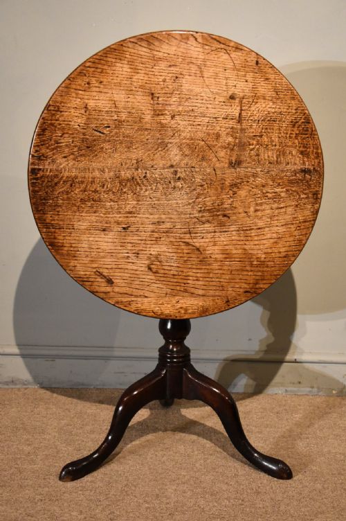 18th century oak fruitwood tripod table - CATEGORY: ANTIQUE TABLES - DATED 18TH CENTURY