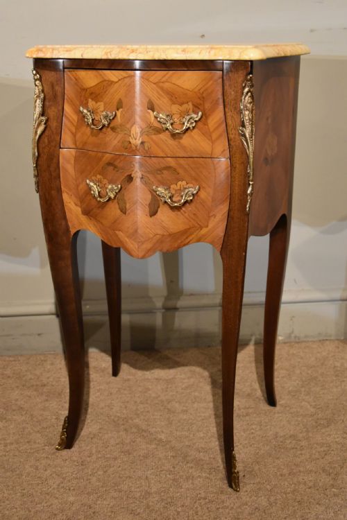 FRENCH ART DECO BEDSIDE TABLES WITH MARBLE TOPS - ADDITIONAL PHOTO 10