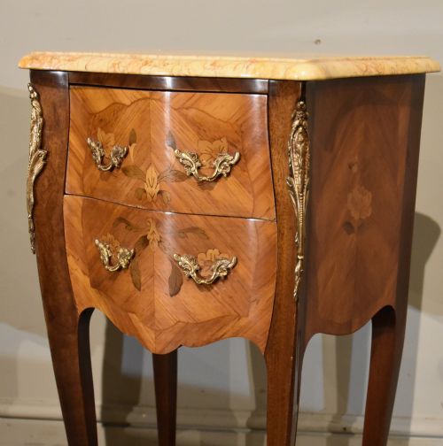 FRENCH ART DECO BEDSIDE TABLES WITH MARBLE TOPS - ADDITIONAL PHOTO 11