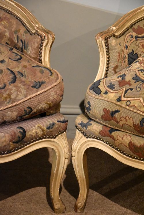 19TH CENTURY FRENCH ARMCHAIRS WITH TAPESTRY - ADDITIONAL PHOTO 4