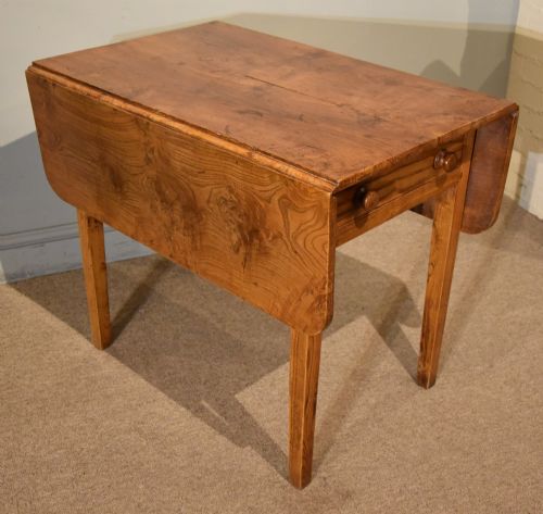 19th century elm drop leaf table - CATEGORY: ANTIQUE TABLES - DATED 19TH CENTURY