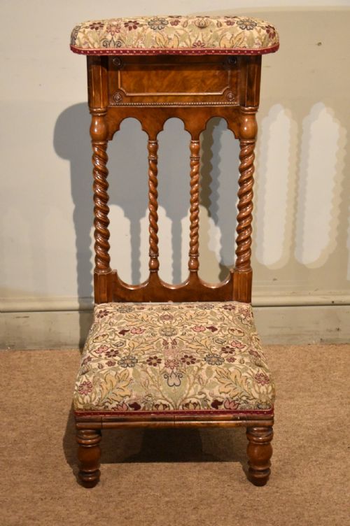 PRETTY VICTORIAN WALNUT PRIE DIEU CHAIR - ADDITIONAL PHOTO 1