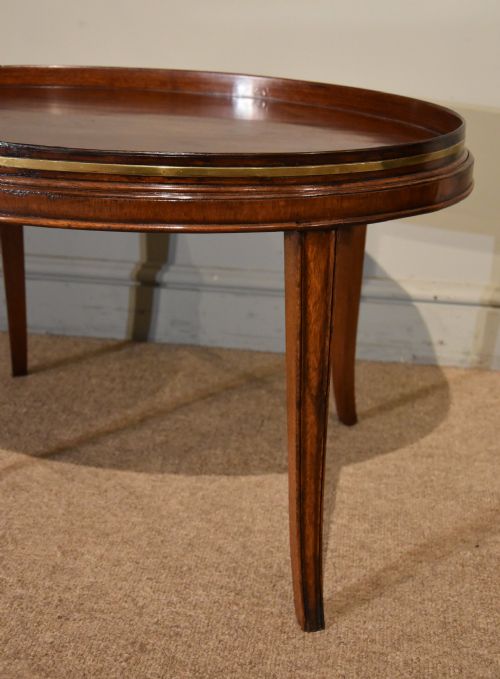 18TH CENTURY MAHOGANY OVAL TRAY ON STAND - ADDITIONAL PHOTO 1