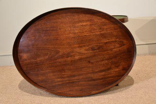 18TH CENTURY MAHOGANY OVAL TRAY ON STAND - ADDITIONAL PHOTO 5