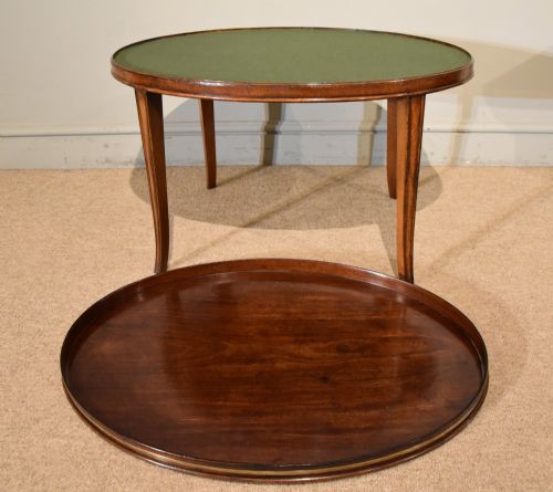 18TH CENTURY MAHOGANY OVAL TRAY ON STAND - ADDITIONAL PHOTO 7