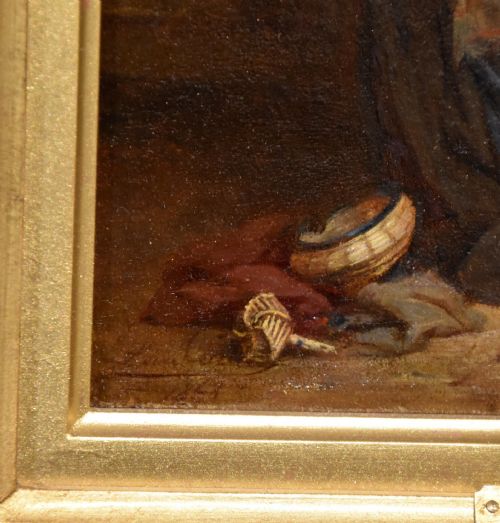 OIL PAINTING BY LEON EMILE CAILLE MOTHER AND CHILD - ADDITIONAL PHOTO 5