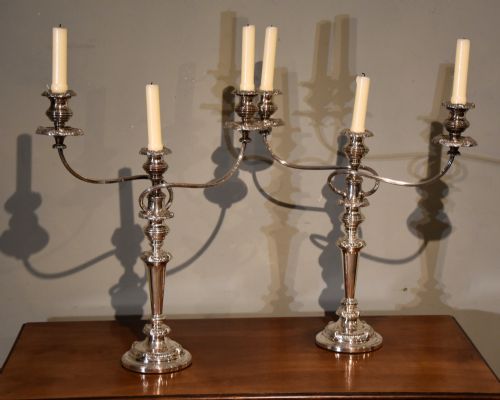 george iii solid silver candlesticks - CATEGORY: ANTIQUE SILVER - DATED 19TH CENTURY