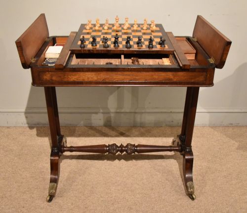regency rosewood games table occasional table - CATEGORY: ANTIQUE TABLES - DATED REGENCY