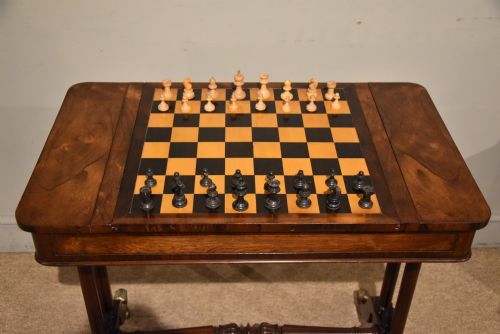 REGENCY ROSEWOOD GAMES TABLE OCCASIONAL TABLE - ADDITIONAL PHOTO 3