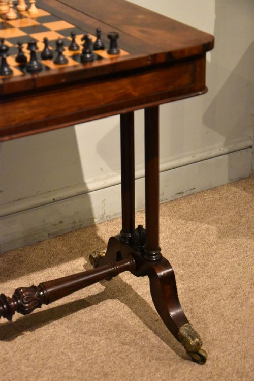REGENCY ROSEWOOD GAMES TABLE OCCASIONAL TABLE - ADDITIONAL PHOTO 4