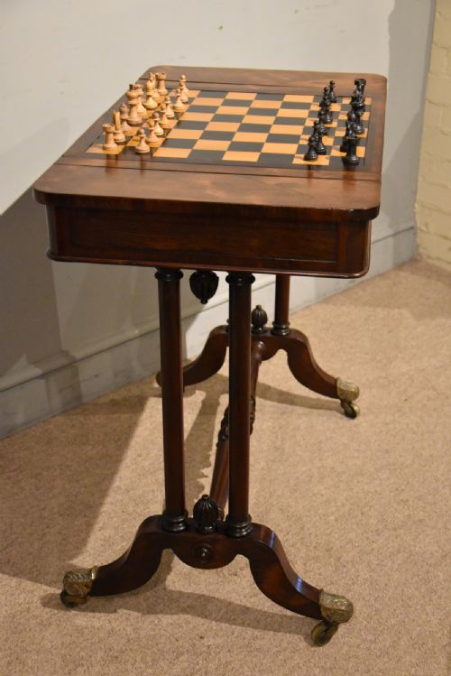 REGENCY ROSEWOOD GAMES TABLE OCCASIONAL TABLE - ADDITIONAL PHOTO 5
