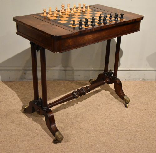 REGENCY ROSEWOOD GAMES TABLE OCCASIONAL TABLE - ADDITIONAL PHOTO 6