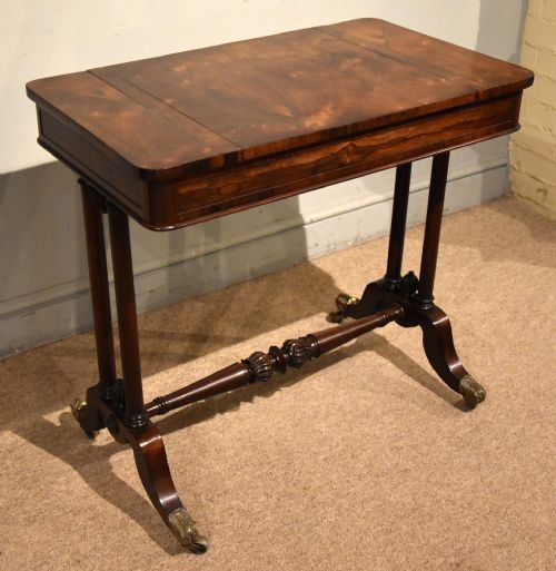 REGENCY ROSEWOOD GAMES TABLE OCCASIONAL TABLE - ADDITIONAL PHOTO 8