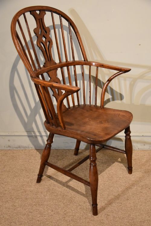 19TH CENTURY YEW WOOD HIGH BACK WINDSOR CHAIR - ADDITIONAL PHOTO 2