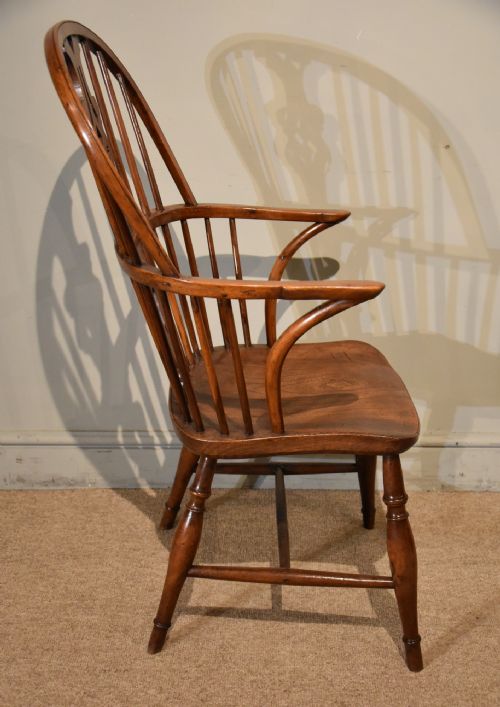 19TH CENTURY YEW WOOD HIGH BACK WINDSOR CHAIR - ADDITIONAL PHOTO 3