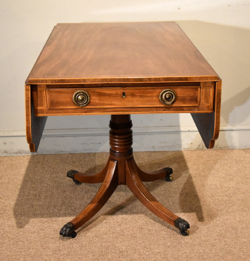 GEORGE III MAHOGANY PEDESTAL PEMBROKE TABLE - ADDITIONAL PHOTO 1