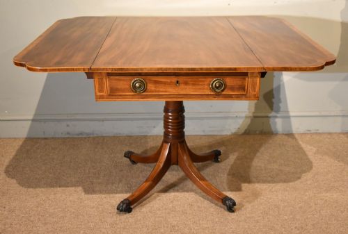 GEORGE III MAHOGANY PEDESTAL PEMBROKE TABLE - ADDITIONAL PHOTO 2