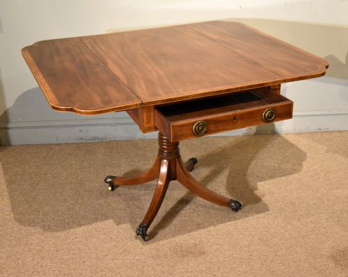 GEORGE III MAHOGANY PEDESTAL PEMBROKE TABLE - ADDITIONAL PHOTO 5