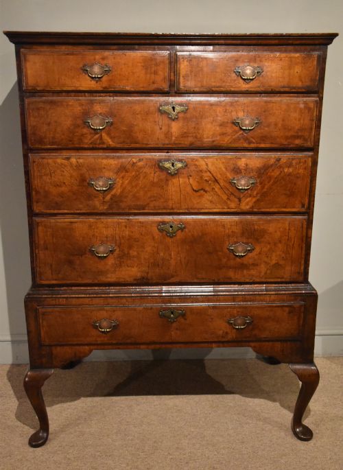 QUEEN ANNE WALNUT CHEST ON STAND - ADDITIONAL PHOTO 2