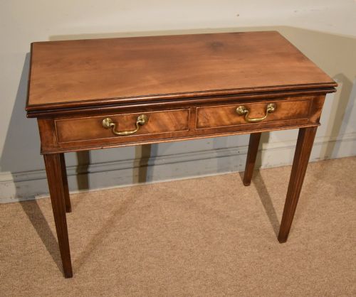 GEORGE III FLAME MAHOGANY TEA TABLE - ADDITIONAL PHOTO 1