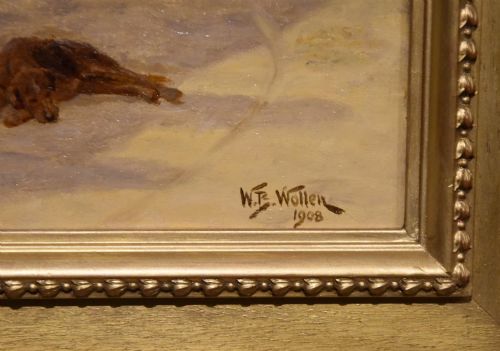 OIL PAINTING BY WILLIAM BARNES WOLLEN OUTSIDE THE TAVERN - ADDITIONAL PHOTO 5