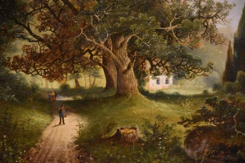 OIL PAINTING PAIR BY J RIMP SUMMER WINTER LANDSCAPES - ADDITIONAL PHOTO 2