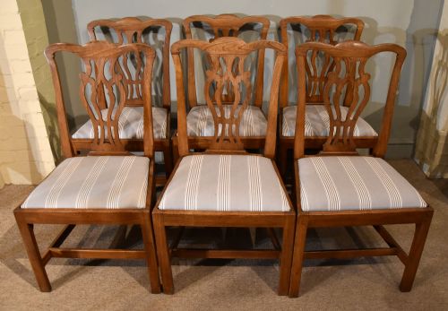 george iii set of six elm dining chairs - CATEGORY: ANTIQUE CHAIRS - DATED GEORGIAN