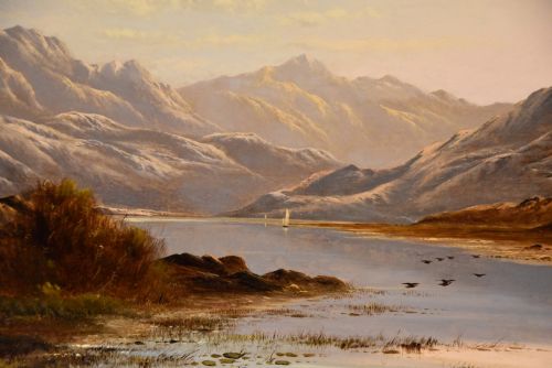 OIL PAINTING BY CHARLES LESLIE GLAN Y LLYN NORTH WALES - ADDITIONAL PHOTO 3