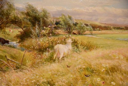 OIL PAINTING BY CHARLES JAMES LEWIS SPRINGTIME IN THE MEADOWS - ADDITIONAL PHOTO 3