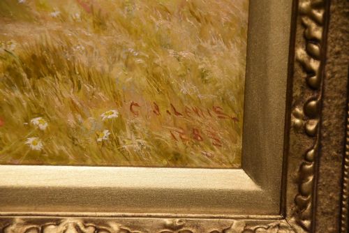 OIL PAINTING BY CHARLES JAMES LEWIS SPRINGTIME IN THE MEADOWS - ADDITIONAL PHOTO 4